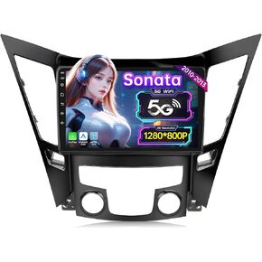 Car Radio for Hyundai Sonata 2011-2014: Upgrade 1280 * 800 HD Touchscreen Stereo with Wireless Carplay Android Auto Bluetooth 5G Wi-Fi GPS SWC FM DSP Microphone Backup Camera