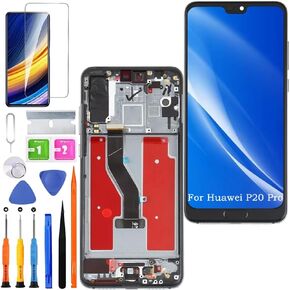 Screen Replacement for Huawei P20 Pro TFT, CLT-L09 CLT-L29 LCD Touch Panel Display Digitizer Assembly Repair Parts with Kit（Black with Frame,with Fingerprint）