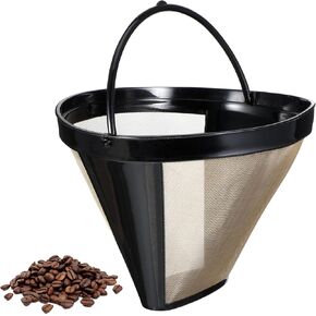 مرشحات القهوة القابلة لإعادة الاستخدام ، 8-12 كوب من الفلتر القهوة الذهبي المخروطي ، مخروطي ، مرشحات صانع القهوة سلة دائمة متوافقة مع فلتر القهوة المزدوج نينجا in Kuwait