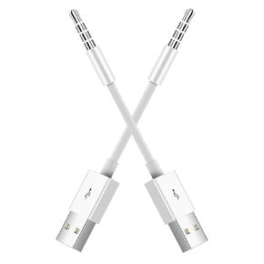 iPod Shuffle USB Charger - iPod Shuffle Charging [2-Pack] Charge SYNC Date Cable, Work with Apple iPod Shuffle 3rd, 4th, 5th, 6th Generation (White)