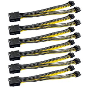 PCIe 8 Pin Female to Dual 8 Pin (6+2) Male PCI Express Adapter Power Cable PCIE Y - Splitter Cable 12.6 Inches/32cm