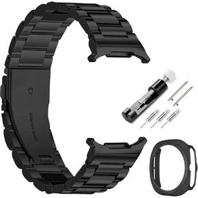 Steel Band Compatible with Samsung Galaxy Watch Ultra 47mm, Metal Stainless Steel Bands Strap Men Women,Stainless Steel Wristbands Replacement Strap for Samsung Galaxy Watch 7 Ultra Women Men with watch case