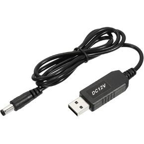 YOKIVE DC 5V to DC 12V USB Step Up Voltage Converter, Power Cable with DC Jack 5.5mm x 2.5mm, Great for Routers,Camera, Car Driving Recorder (Black, 6W 2A)