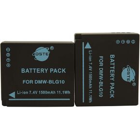 DSTE 7.4V 1500mAh 2-Pack DMW-BLG10 Rechargeable Li-ion Battery,Replacement Battery Compatible with LUMIX DC-LX100 II,DMC-GF3,DMC-GF5,DMC-GF6,DMC-GX7,DMC-LX100 Camera as DMW-BLE9,DMW-BLE9e