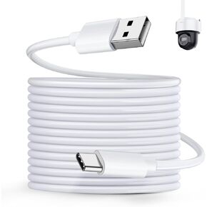 USB to USB C Extension Cord Power Cord for Security Camera CCTV 33FT Type C Long Power Cable Cameras for Home Security Outdoor Indoor Extension Cord USB Extension Cable for Xiaomi Mi eufy Camera