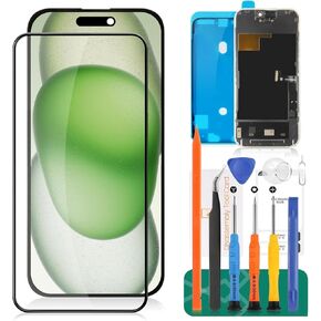 OLED for iPhone 15 Pro LCD Screen Replacement for iPhone 15 Pro A2848 Touch Screen Display Assembly A3101 A3104 A3102 (Black)