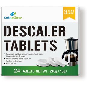Coffee Maker Cleaner & Descaler Tablets,Coffee Machine Cleaner- 24 Count, Compatible With Nespresso, Keurig, Ninja, Delonghi, Miele, Descaling & Cleaning Tabs,Espresso Machines And Drip