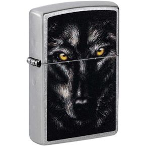 Zippo Lighter: Wolf Face - Street Chrome 81416
