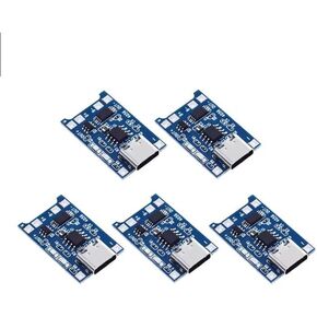 5PCS TP4056 Charging Module 5V 1A Type-C USB 18650 Lithium Battery Charger Board with Protection (Type-C USB)