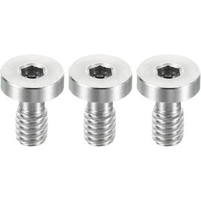 PATIKIL 1/4"-20 Thread 16mm Length Camera Quick Release Screw Tripod Screw, 3 Pack Stainless Steel Hex Slot Screws for DSLR Camera Rig Accessories, Silver