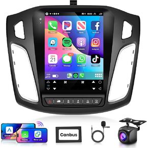 2G 64G Android Car Stereo Car Radio for Ford Focus 2012-2018 Wireless Carplay Android Auto, 9.7'' Touch Screen Head Unit with Mirror Link WiFi GPS Navigation Bluetooth FM/RDS Hi-Fi Backup Camera SWC