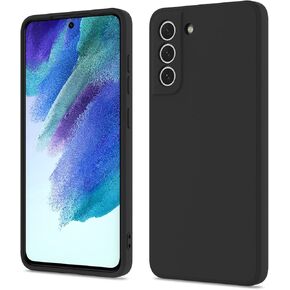 Compatible with Samsung Galaxy S21 FE 5G Case, Smooth Soft Liquid Silicone Case, Gel Rubber Shockproof Full Body Protective Phone Cover for Samsung S21 FE (Black)