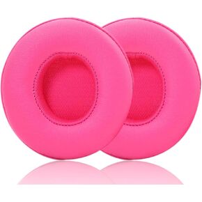Replacement Ear Pads Compatible with Beats by Dre Solo3.0/Solo2.0 Wired and Wireless A1796/B0534 Headphones, Akkiv Replacement Ear Pads Made of Protein Leather and Memory Foam (Rose red)