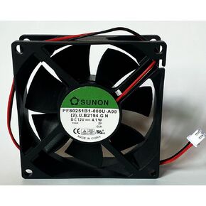 New PF80251B1-000U-A99 Fan PF80251B1-000U-A99 DC12V 4.1W 80×80×25mm 2-Wire Cooling Fan