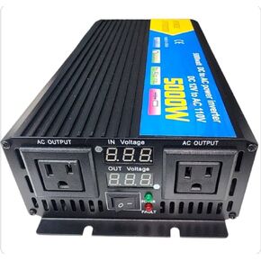 5000W Power Inverter Pure Sine Wave, 12V to 110-120 Volts, Dual AC Outlets, Hardwire Kit Including for Car Truck RV Outdoor, Camping, Boat, Home,Office Solar System(12, Volts) (5000W)