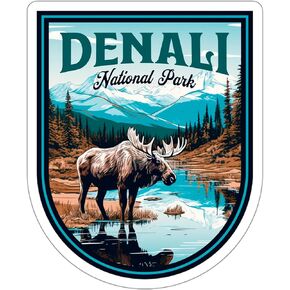 Denali National Park Alaska Sticker Weatherproof Souvenir Decal Vinyl Mug Passport Book Scrapbook Notebook Laptop Tumbler Skateboard Computer Phone 4" ID44990