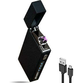 Electric Lighter, Windproof Lighter Flameless Plasma Beams USB Rechargeable Lighter w/Battery Display - for Fire/Cigarettes, Campings