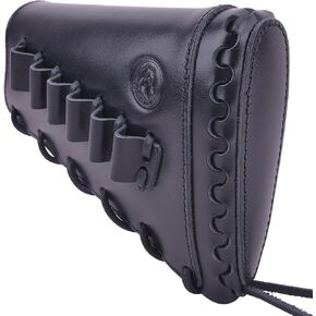 Tas Trost Full Grain Cowhide Leather Rifle Buttstock Ammo with Cartridge Holder for .45-70 308 30-06, Hand Stiched Ammo Sleeve