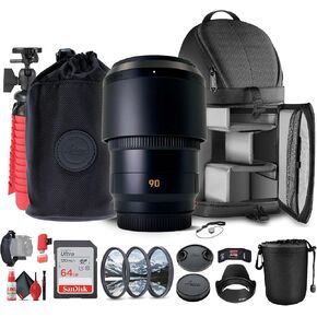 Leica APO-Summicron-SL 90mm f/2 ASPH. Lens (11179) + Sling Backpack + 64GB Memory Card + Lens Filter Kit + Flexible Tripod + Cleaning Kit + Lens Pouch + Lens Hood + Hand Strap + Card Wallet + More