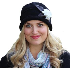 Womens Hat Luxury Fleece Cloche Ladies Cancer Headwear Chemo Winter Head Coverings Plush Double Layer Olivia