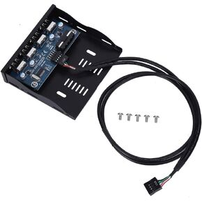USB2.0 Floppy Front Panel 3.5 Floppy Bay 9 Pin to 4 Interface USB 2.0 HUB, for Transfer Videos, Music, Photos, Data Files