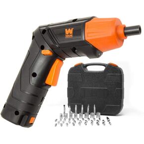 WEN 49140 4V Max Lithium Ion Rechargeable Cordless Electric Screwdriver and Flashlight with Carrying Case and 40+ Accessories