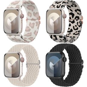 Delidigi Stretchy Bands Compatible for Apple Watch Band Women 40mm 38mm 41mm 42mm 44mm 45mm 46mm 49mm, Nylon Braided Straps for iWatch Series 10 9 8 7 6 SE 5 4 3 Ultra Ultra 2