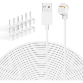 1 Pack Power Cable Compatible with Google Nest Camera Charging Cable, 34FT/10.4M Weatherproof Charging Cable for Nest Camera Continuously Power Your Nest Cam (Battery) - White