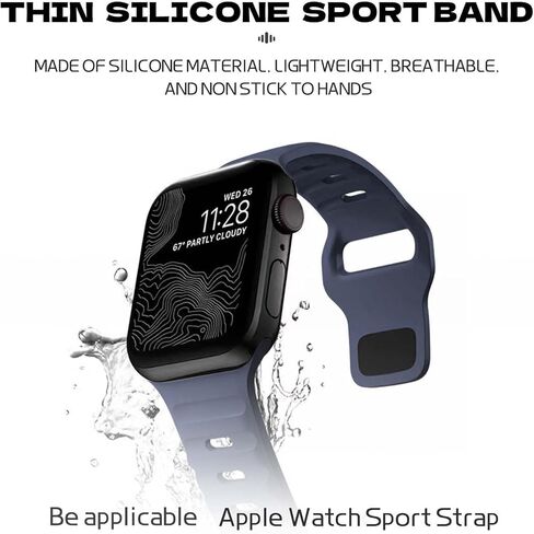 Outdoor Sports Bands Compatible with Apple Watch Ultra Band 42-49mm, Soft Silicone Waterproof Bands Compatible with iWatch Apple Watch Series Ultra 9 8 7 6 SE Women's Men's in Saudi Arabia