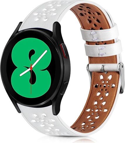 شريط جلدي ناعم من الدانتيل 20 مم متوافق مع Samsung Galaxy Watch 7/6/5/4 40mm 44mm / Samsung Galaxy Watch 6 Classic 47mm 47mm / Galaxy Watch 5 Pro 45mm / Galaxy Watch 4 Classic 42mm 46mm Bands Women Men. فرقة الاستبدال in Kuwait