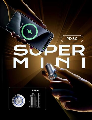 iPhone 16 Car Phone Charger ، 54W Super Fast Car Charger Adapter ، Lisen All-Metal Scareette Lighter Adapter ، Dual Port PD 36W/12V USB C Car Charger Plug for iPhone 16 15 14 13 12 Pro Max ، Samsung ، Red in Kuwait