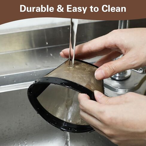 مرشحات القهوة القابلة لإعادة الاستخدام ، 8-12 كوب من الفلتر القهوة الذهبي المخروطي ، مخروطي ، مرشحات صانع القهوة سلة دائمة متوافقة مع فلتر القهوة المزدوج نينجا in Kuwait