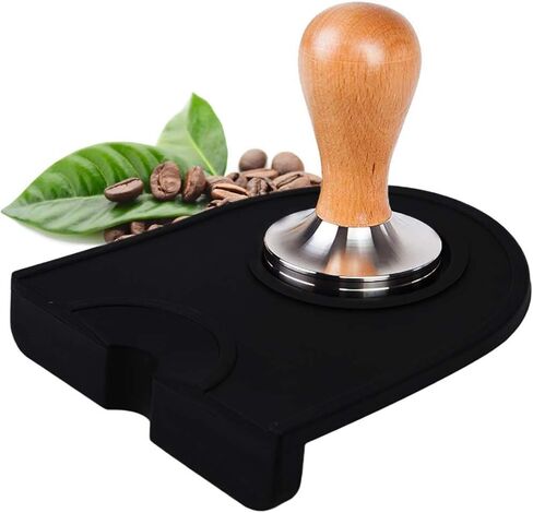 Espresso Coffee Tamper 51mm - professional barista wooden handle heavy duty press tool stamper with silicone espresso tamper mat - barista tools machine in Saudi Arabia
