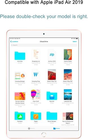 فيلم زجاجي مزخرف مناسب لـ Apple iPad Air 3 (10.5 بوصة) ، واقي شاشة 1 حزمة ، وصول عالي ، و 9 ساعات ، وتثبيت سهل in Kuwait