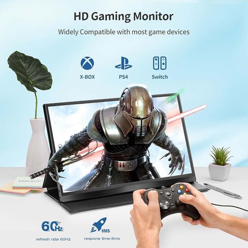 شاشة محمولة 15 بوصة FHD1080P IPS LCD Gaming Monitor Mode HDR MODE مدمج مكبرات صوت مزدوجة USB-C/HDMI ، شاشة خارجية فائقة الشاشة للكمبيوتر المحمول/الكمبيوتر/ماك/هواتف ذكية in Saudi Arabia