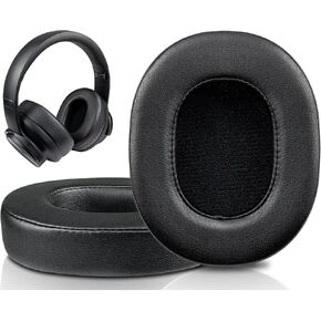 SOULWIT Replacement Earpads for Picun B8 Bluetooth Headphones, Ear Pads Cushions with Soft Protein Leather, Noise Isolation Foam - Black