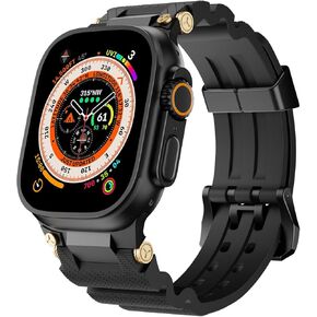 Dive Silicone Band For Apple Watch Band 49mm 46mm 45mm 44mm 42mm Apple watch strap Anti -impact Cool luxury replacement strap Ultra2 & Ultra series 10 9 8 SE2 7 6 SE 5 4 3 2 1