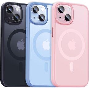 for iPhone 15 Case, Convenient & Fast Magnetic Phone Case Compatible with MagSafe, Shockproof Mil-Grade Protection, Slim Case for Wireless Charger, Magnetic Car Holder and More, Sakura Pink