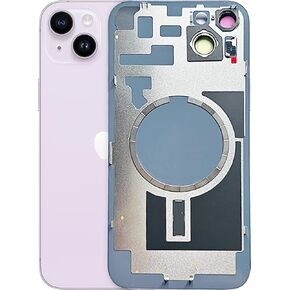 Original Back Glass Replacement Pre-Installed Camera Frame for iPhone 14, Waterproof Tape + Repair 14 Tools (Purple)