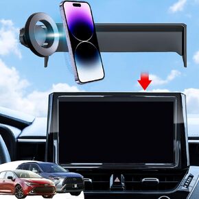 Toyota Corolla Phone Mount Corolla Magnetic Phone Holder for 2024 Toyota Corolla Accessories Custom Fit 8 Inch Corolla 2019-present Corolla Cross 2022-present Compatible for All Cell Phones