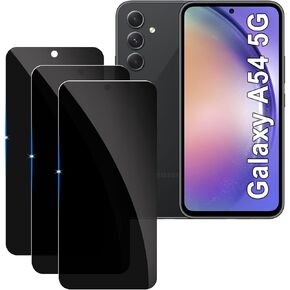 Lyphpe【3 Pack Privacy Screen Protector for samsung galaxy A54 5G 9H Tempered Glass Anti-Spy Private Film Compatible for Samsung A54 5G Case Friendly