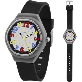 Edillas Kids Analog Watch for Girls Boys,Children Waterproof Learning Time Wrist Watch Easy to Read Time Wrist Watches for Kids Girls Boys