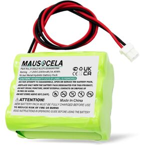 GP100AAS6YMX, GP130AAM6YMX, GP220AAM6YMX Replacement Battery for PowerMax 0-9912-H, 0-9912-M, 0-9913-W, Alarm Control Panel Battery - 2000mAh/14.40Wh - 7.2V/Ni-MH
