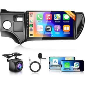 2G 64G Radio for Toyota Prius C 2012 2013 2014, Rimoody Android 13 Car Stereo Wireless Carplay 9 Inch Touch Screen Android Auto Mirror Link Bluetooth FM/RDS GPS WiFi EQ SWC Backup Camera