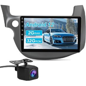 10.1 inch Touchscreen Car Radio Stereo for Honda Fit 2007-2013 Android 12 Built in CarPlay Android Auto with Bluetooth WiFi DSP GPS Navigation