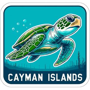 Cayman Islands Sticker Travel Outdoors Decal Vinyl Small Waterproof for Water Bottle Mug Passport Scrapbook Notebook Laptop Tumbler Skateboard Computer Phone Size - 4"×4"