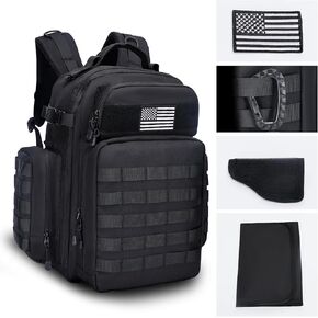 Military Tactical Backpack,Large Amy Bag for Men and Women,Molle Bag,Heavy Duty Rucksack (Black)