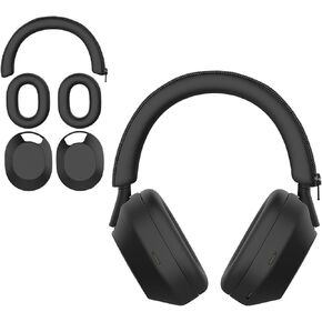 WH 1000XM5 3 Set Case Cover for Sony WH-1000XM5 Headphones,Embody EarPad Cover/Ear Cover/Headband Cover/Headband Cushion Protector,Sweat Proof Soft Silicone Headphones Accessories（Black）