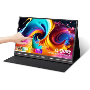 G-STORY 15.6 inch Touchscreen Portable Monitor 1080P Full HD IPS Display USB-C Gaming Monitor with HDR/FreeSync/Speakers/Mini HDMI for PS5 PS4 Xbox Series NS Laptop PC