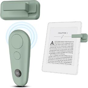 Remote Control Page Turner for Kindle Paperwhite Scribe Oasis Kobo Accessories, Clicker Page Turner for iPhone, iPad, Android Tablets Reading Camera Video Record Remote Triggers, Agave Green